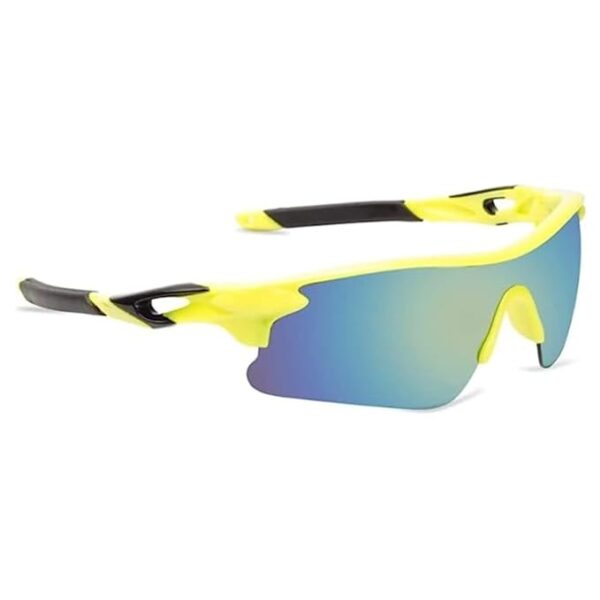 GHOSSY UV Protection Sports Sunglasses, Goggles Style (Yellow-Black)