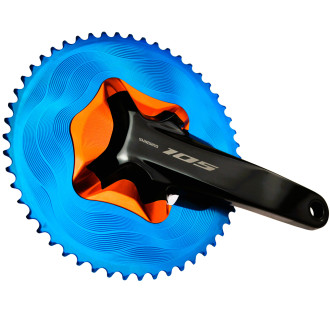 Alugear Upgrade AERO Kit for 105 R7100 2x12speed Chainrings + Cover